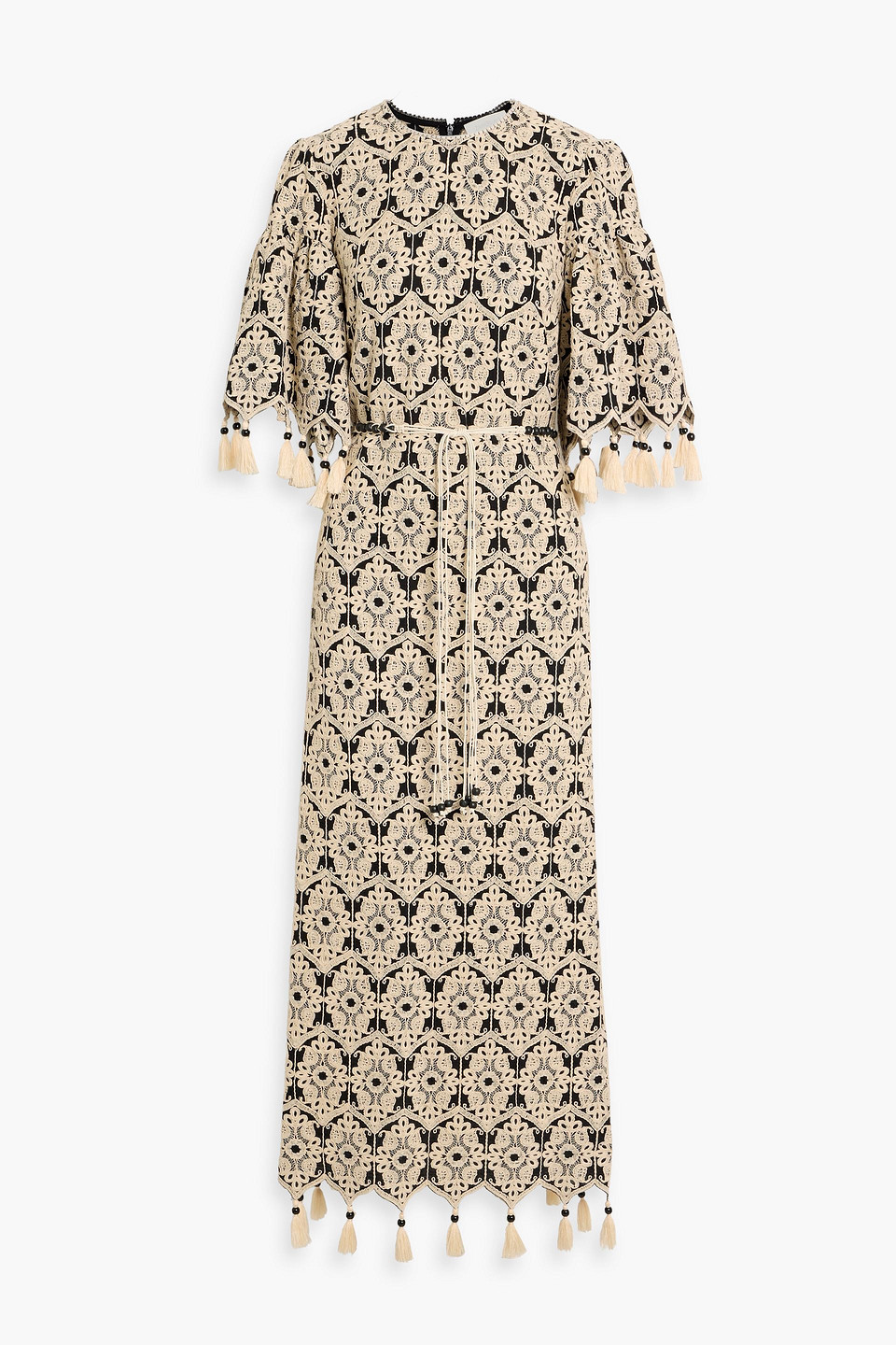 zimmermann - crocheted cotton midi dress - white - 1