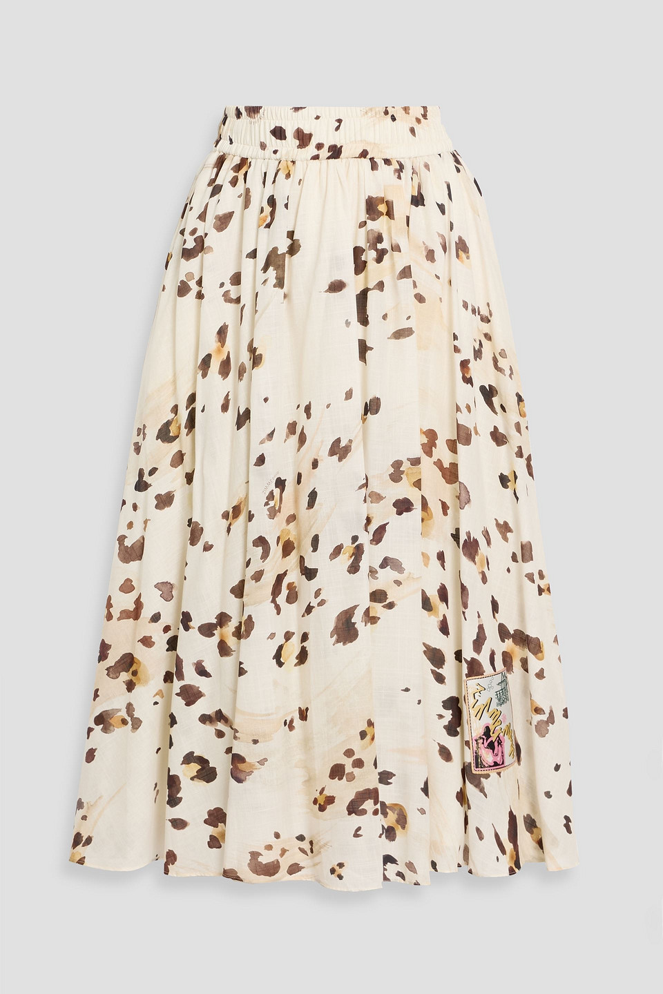 Zimmermann Printed Cotton-voile Midi Skirt In Multi