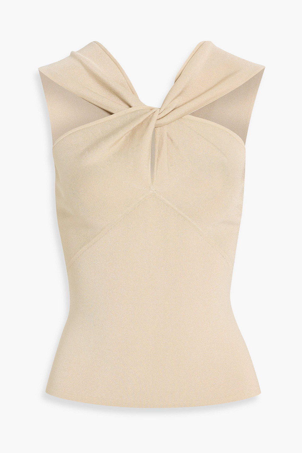 Zimmermann Twisted Ribbed-knit Top In Neutral