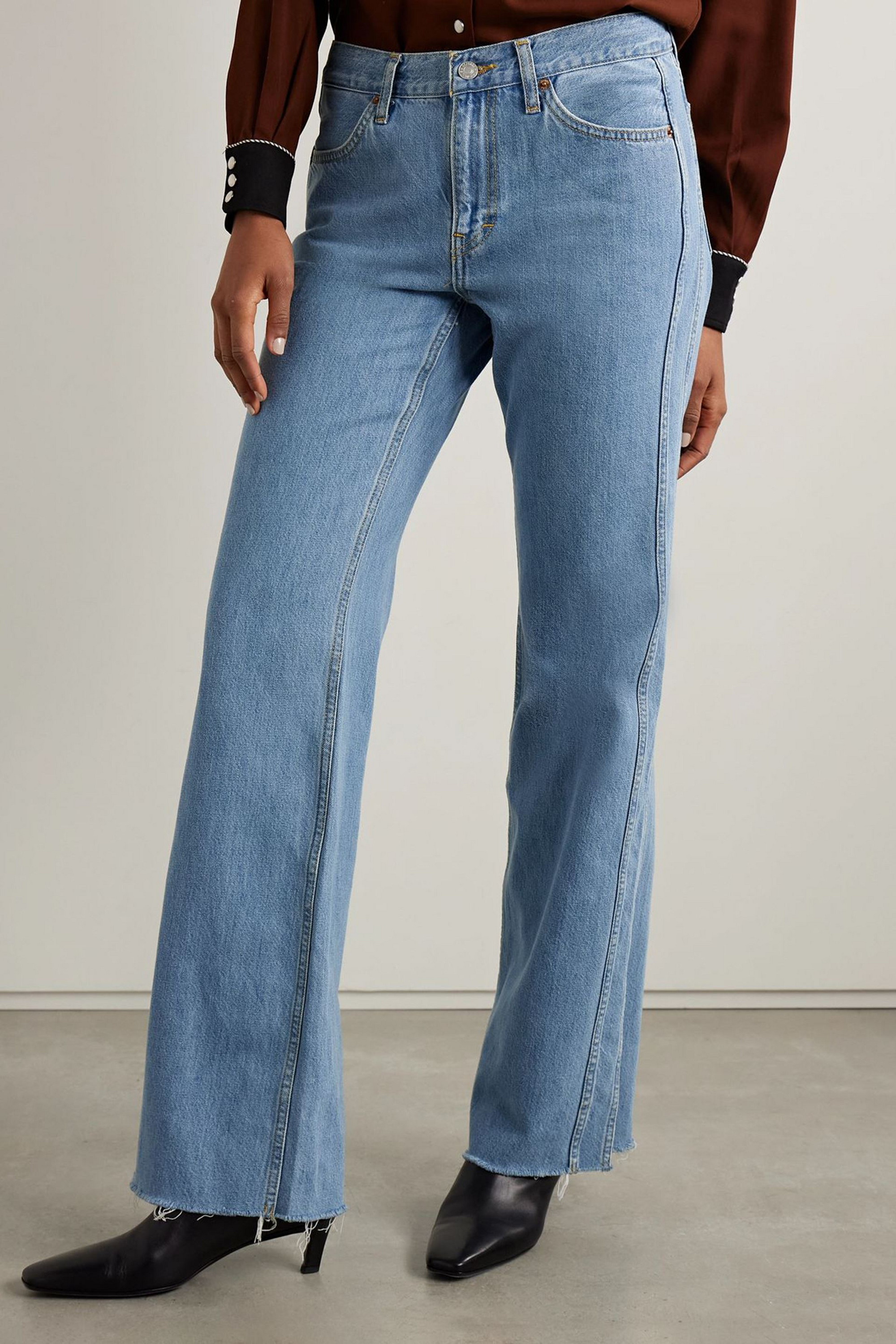 RE/DONE The Californian frayed mid-rise flared jeans