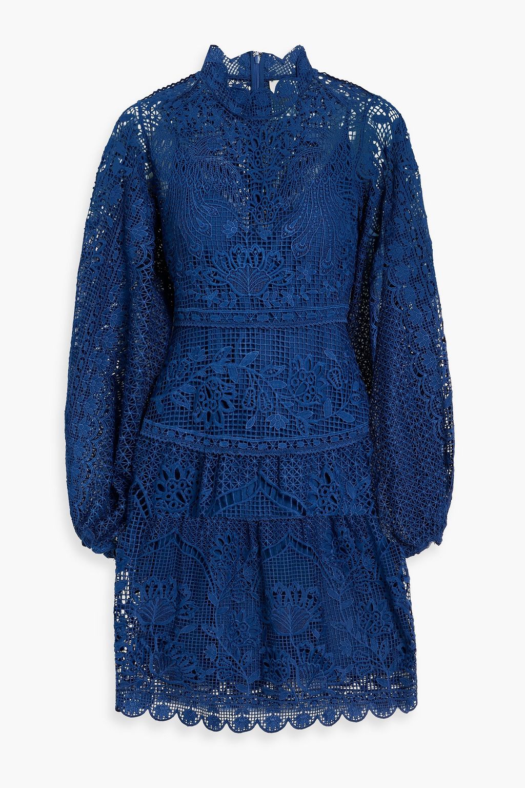 blue guipure lace mini dress Guipure Lace Mini Dress