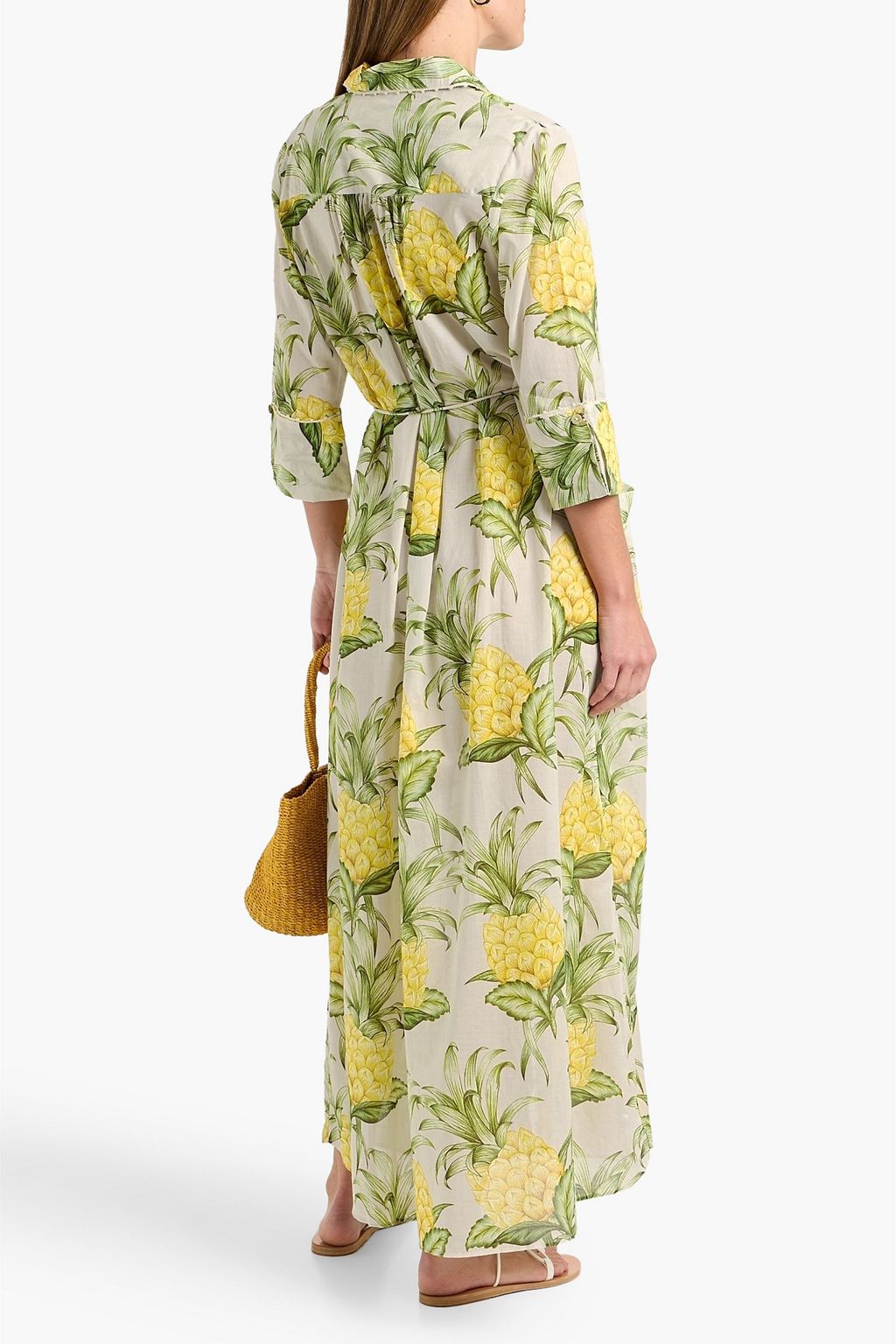 farm rio embellished floral-print cotton-voile maxi dress Farm Rio Women's Tropical Porcelain Maxi Dress - Off White