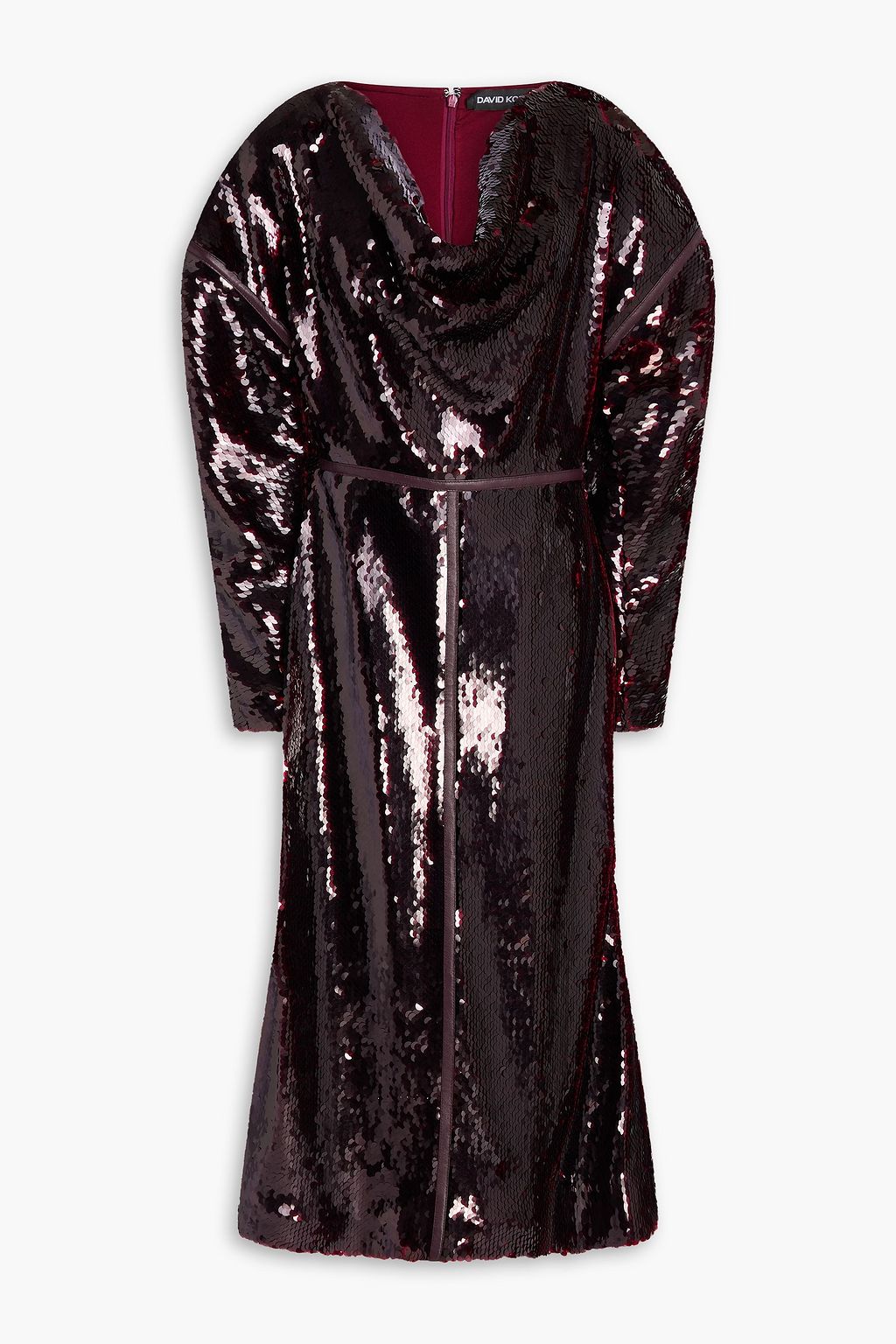 david koma sequined midi dress Sequined tulle midi dress - burgundy
