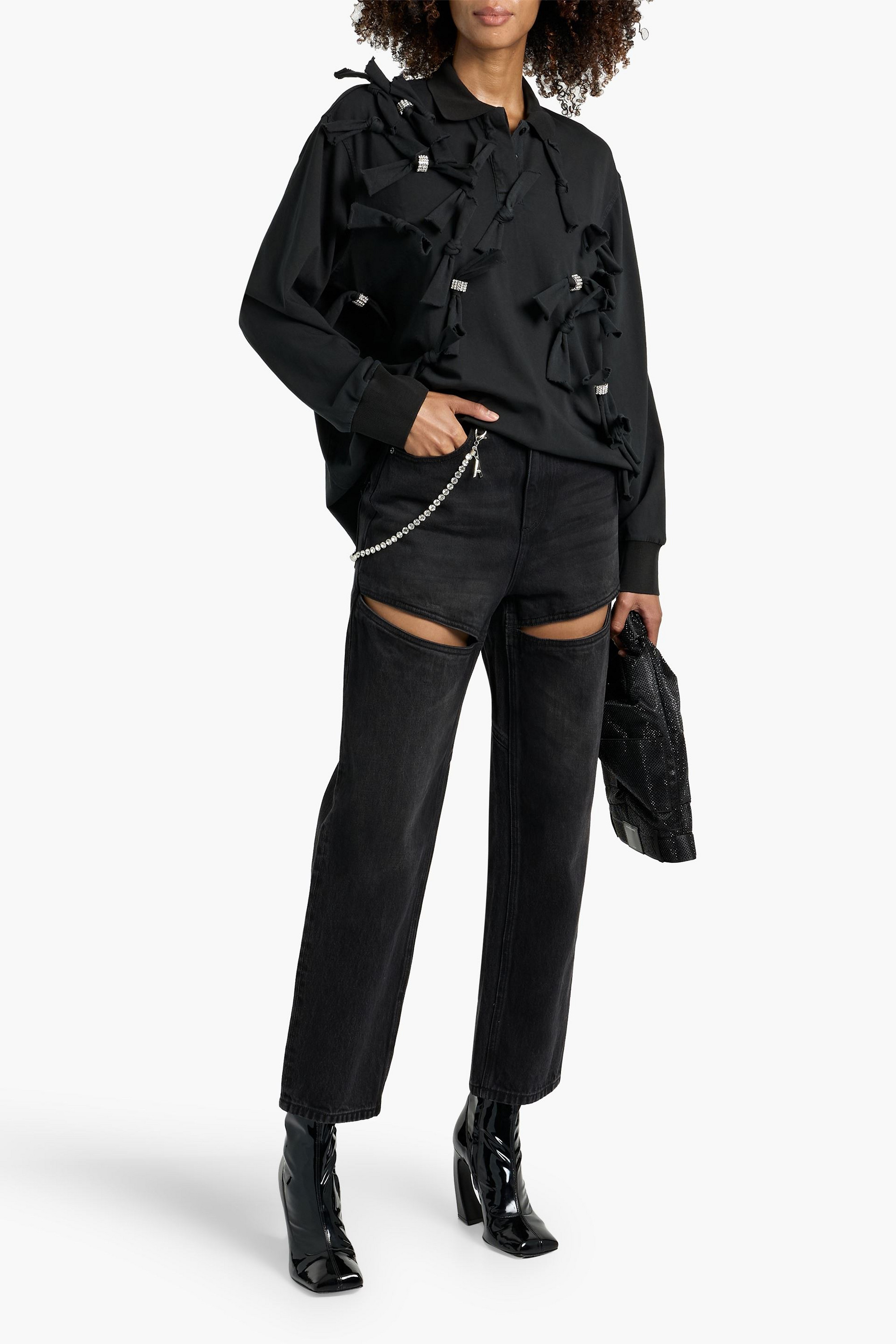 Area Cutout high-rise straight-leg jeans