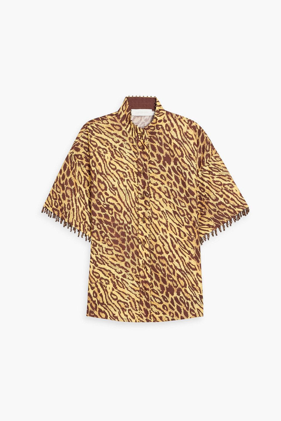 zimmermann - embellished leopard-print cotton-poplin shirt - animal print - 00