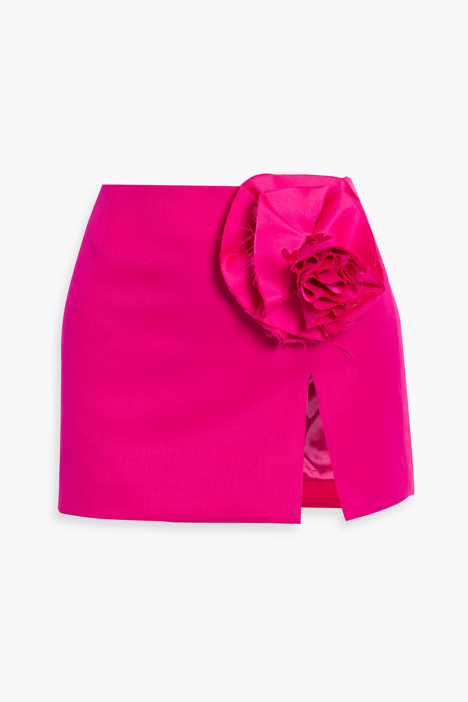 area - appliquéd wool-twill mini skirt - pink - us 2