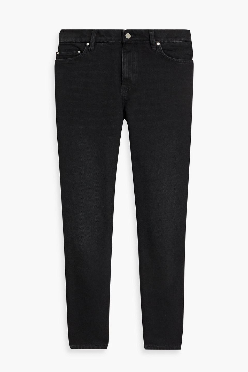 toteme - low-rise tapered jeans - black - 26w-32l