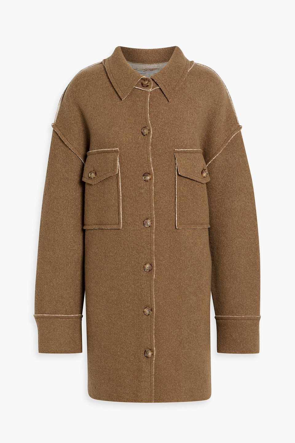 Stella Mccartney Wool-blend Shirt Jacket In Brown