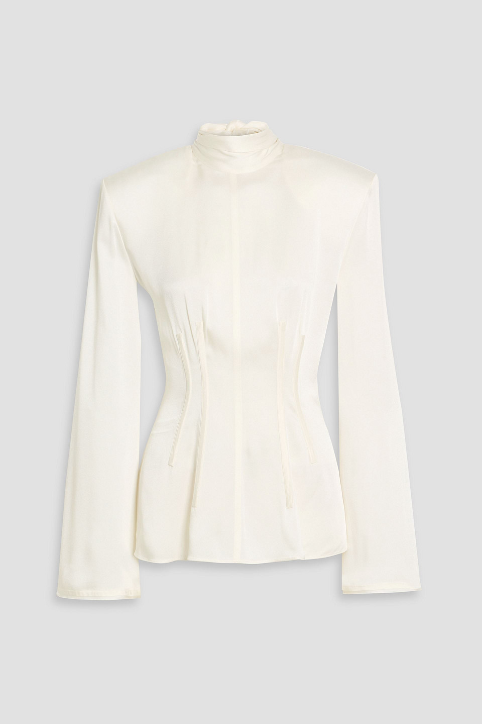 Stella Mccartney Cutout Satin-crepe Blouse In White