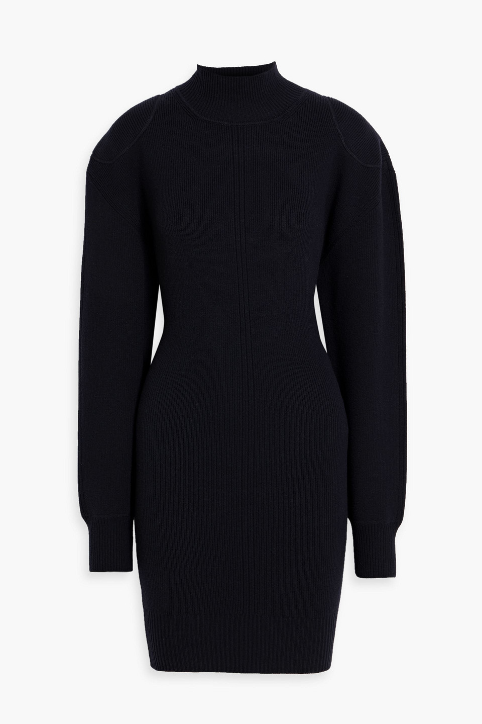 stella mccartney - cutout wool-blend turtleneck mini dress - blue - xs