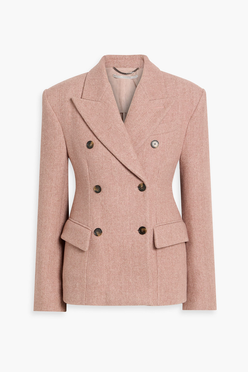 stella mccartney - double-breasted wool-tweed blazer - pink - it 40