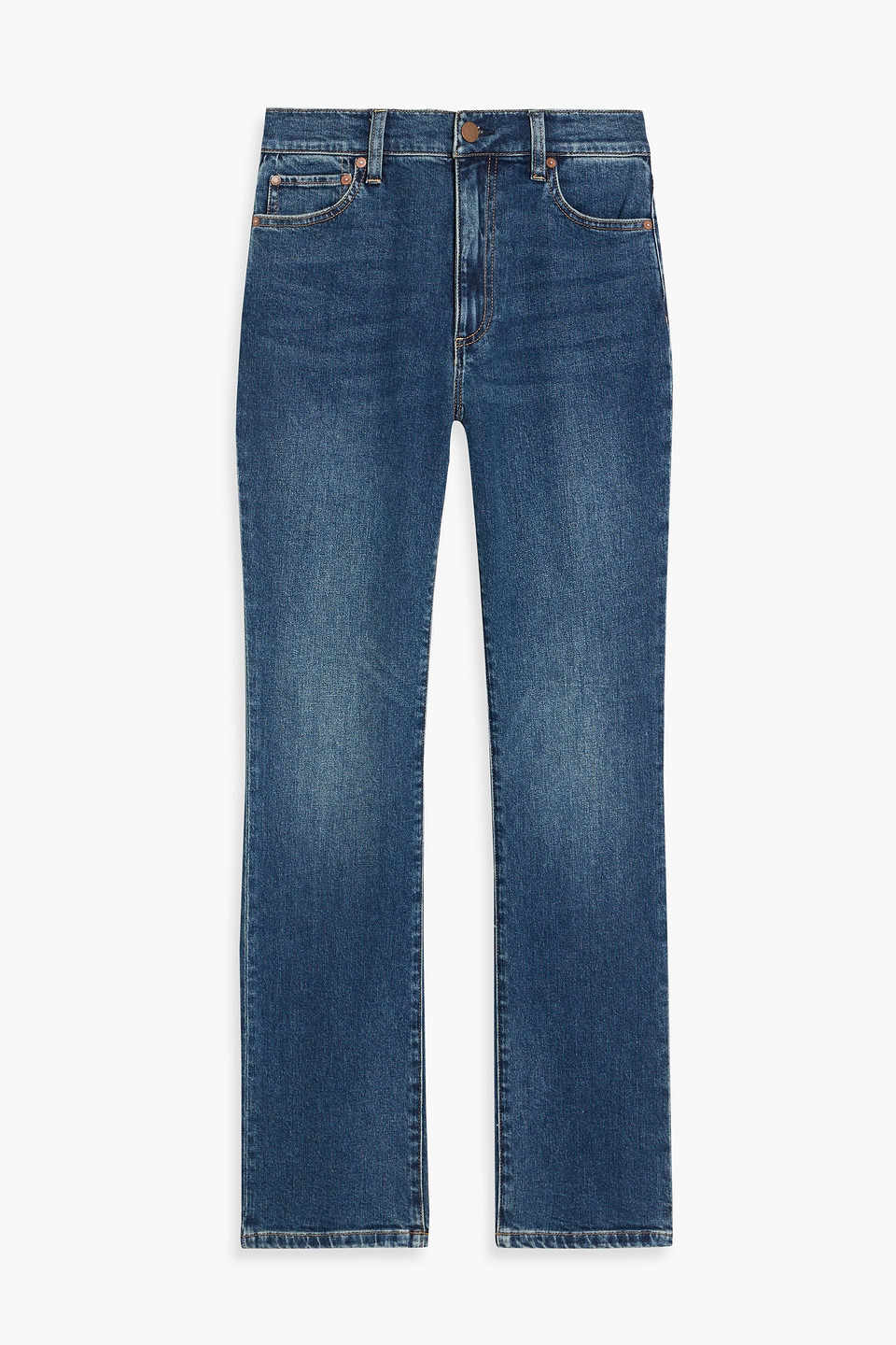 alice olivia - danica high-rise straight-leg jeans - blue - 24