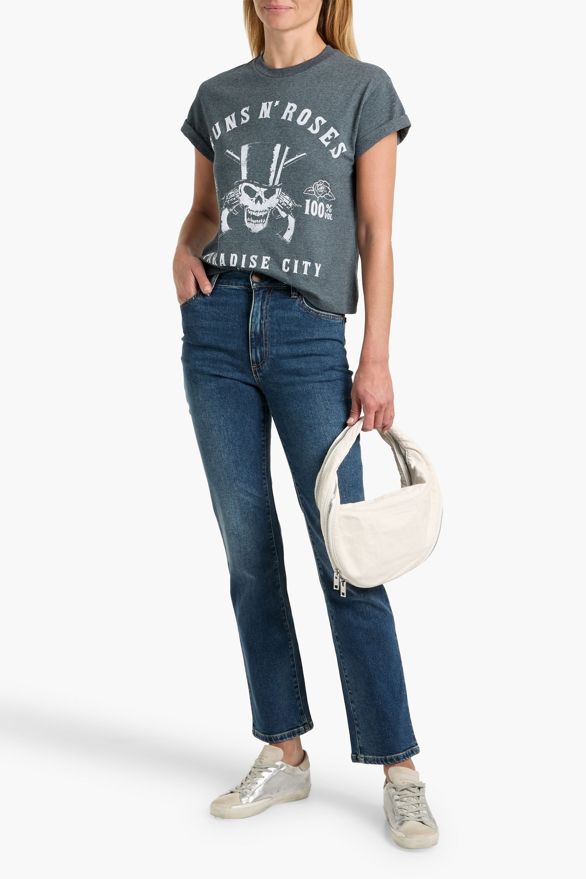ALICE + OLIVIA JEANS Shira printed cotton-blend jersey T-shirt