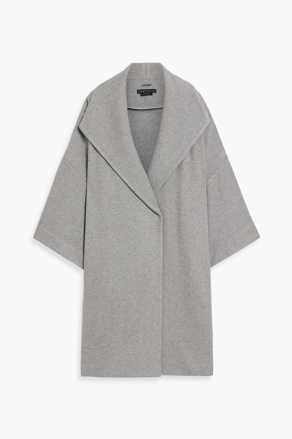alice olivia - hester jersey coat - gray - s