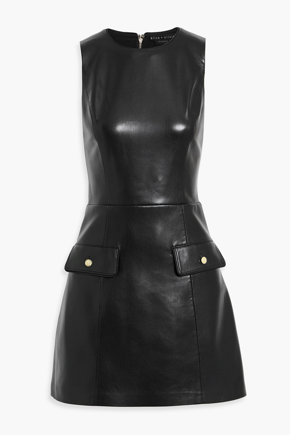 alice olivia - marcella mini dress - black - us 4