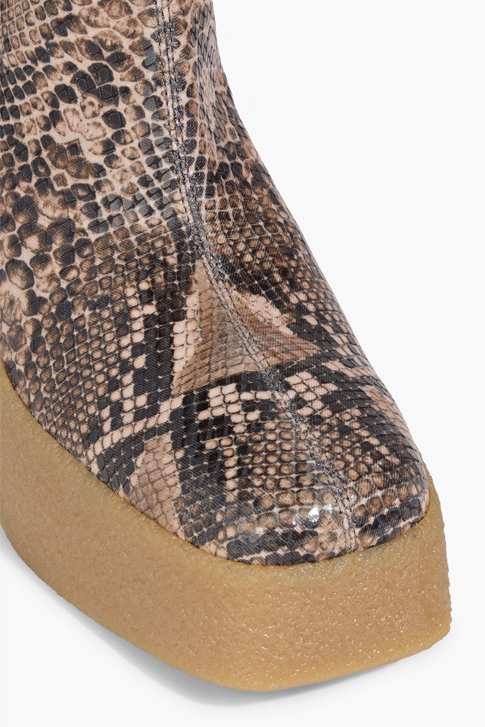 Stella Mccartney Skyla Snake-effect Platform Ankle Boots In Multi