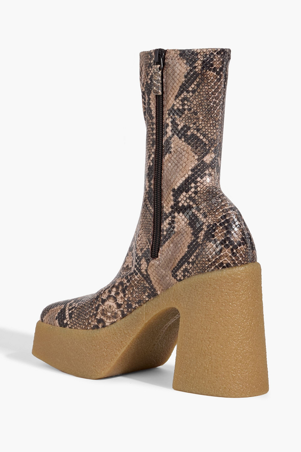 Stella Mccartney Skyla Snake-effect Platform Ankle Boots In Multi