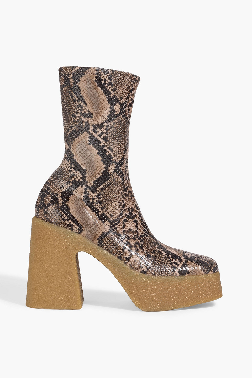 Stella Mccartney Skyla Snake-effect Platform Ankle Boots In Multi
