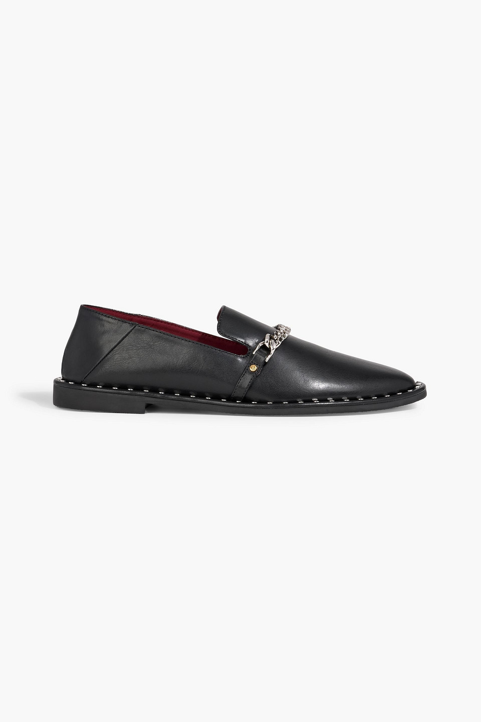 stella mccartney - falabella embellished loafers - black - eu 35.5