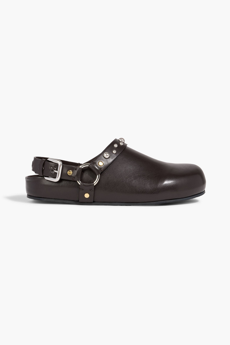 stella mccartney - elyse embellished slingback clogs - brown - eu 35