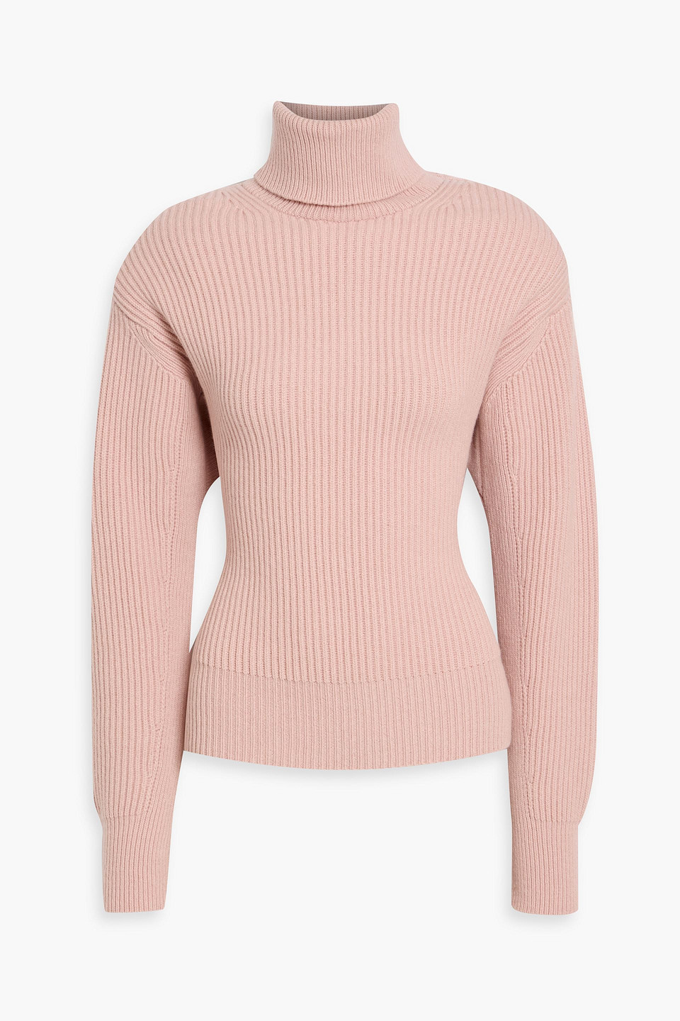 Stella Mccartney Ribbed Wool-blend Turtleneck Sweater In Pink