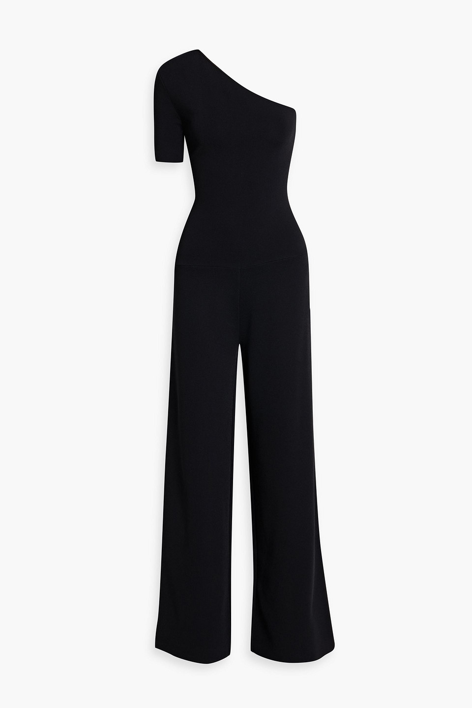 stella mccartney - one-shoulder stretch-knit jumpsuit - black - m