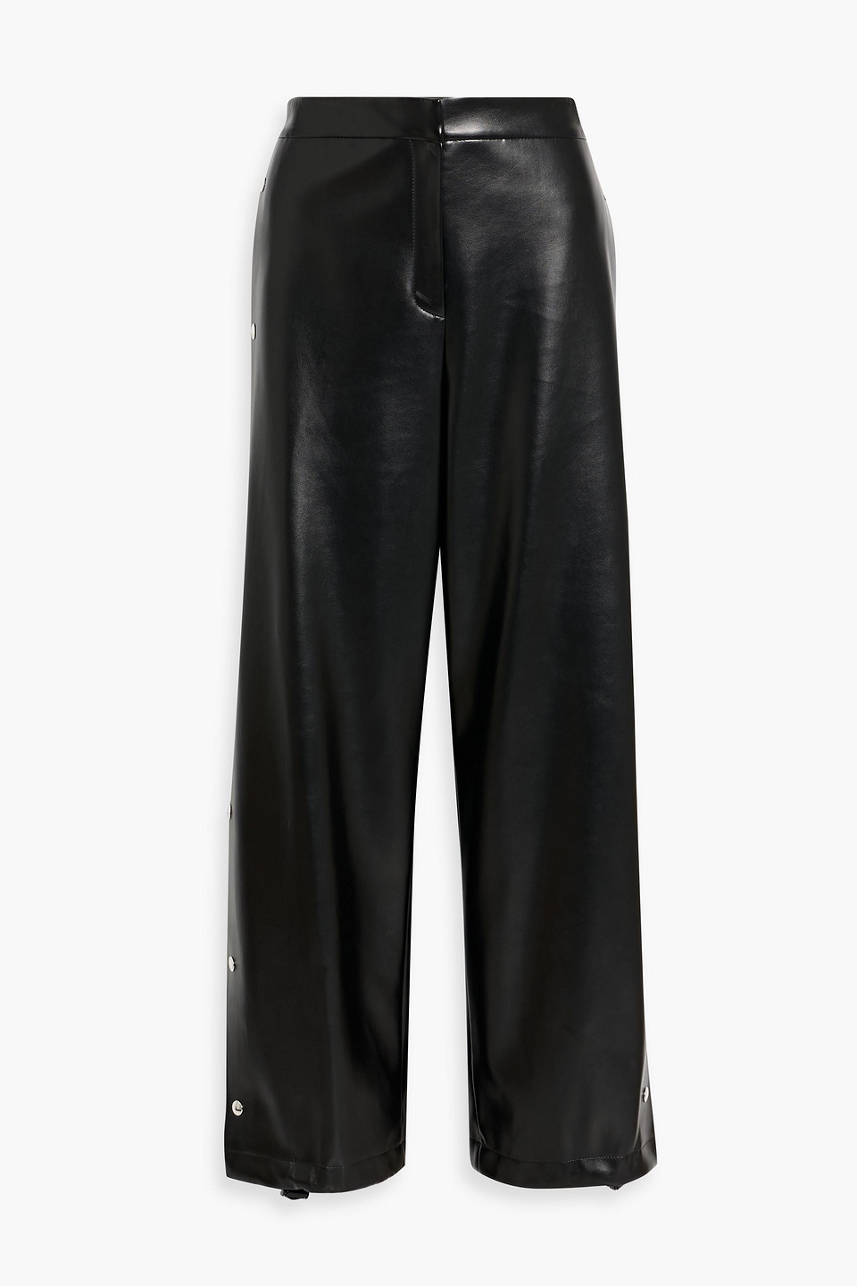 Stella Mccartney Snap-detailed Wide-leg Pants In Black