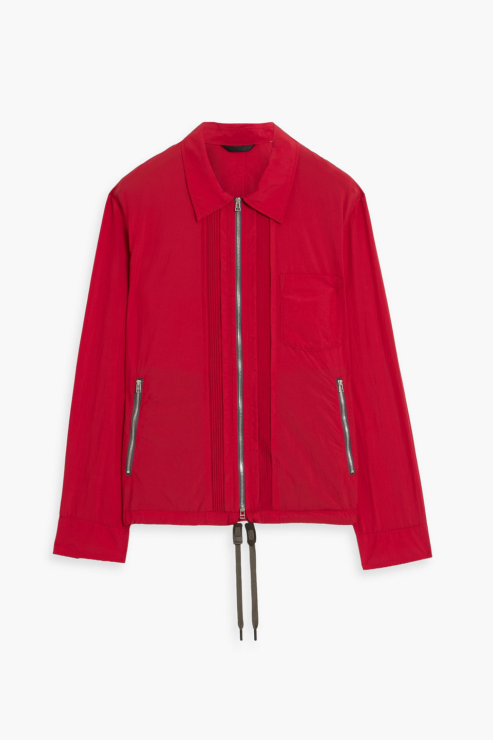 theory - pintucked shell overshirt - red - s
