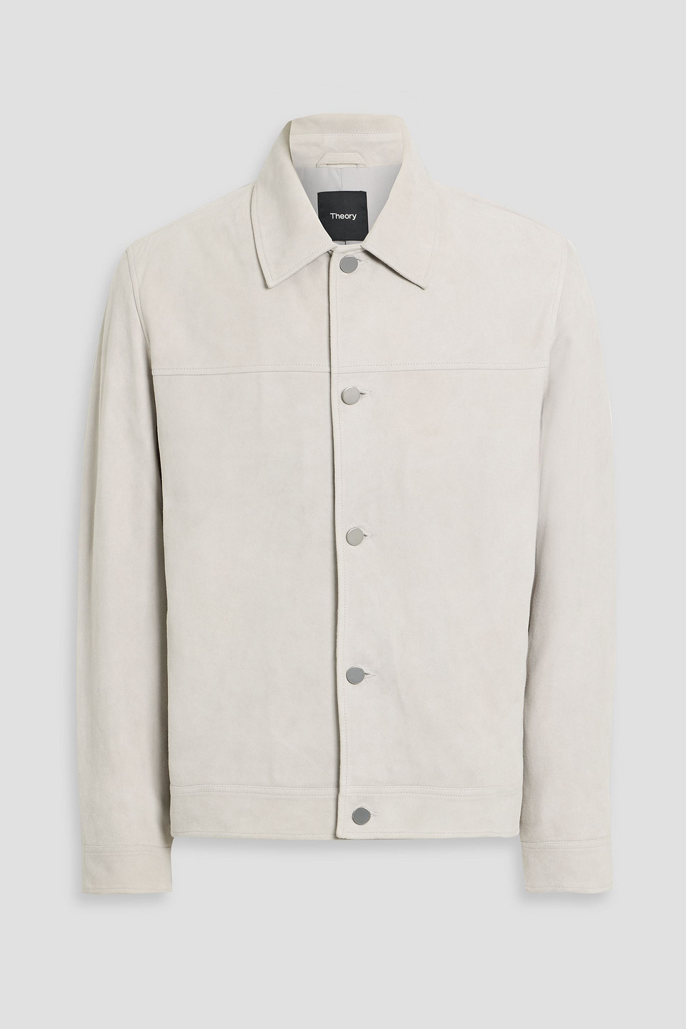 theory - amos suede jacket - gray - s