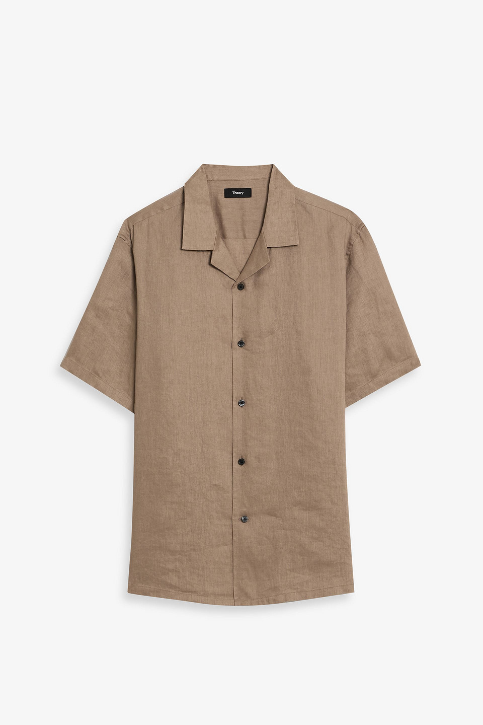 theory - daze linen shirt - brown - s