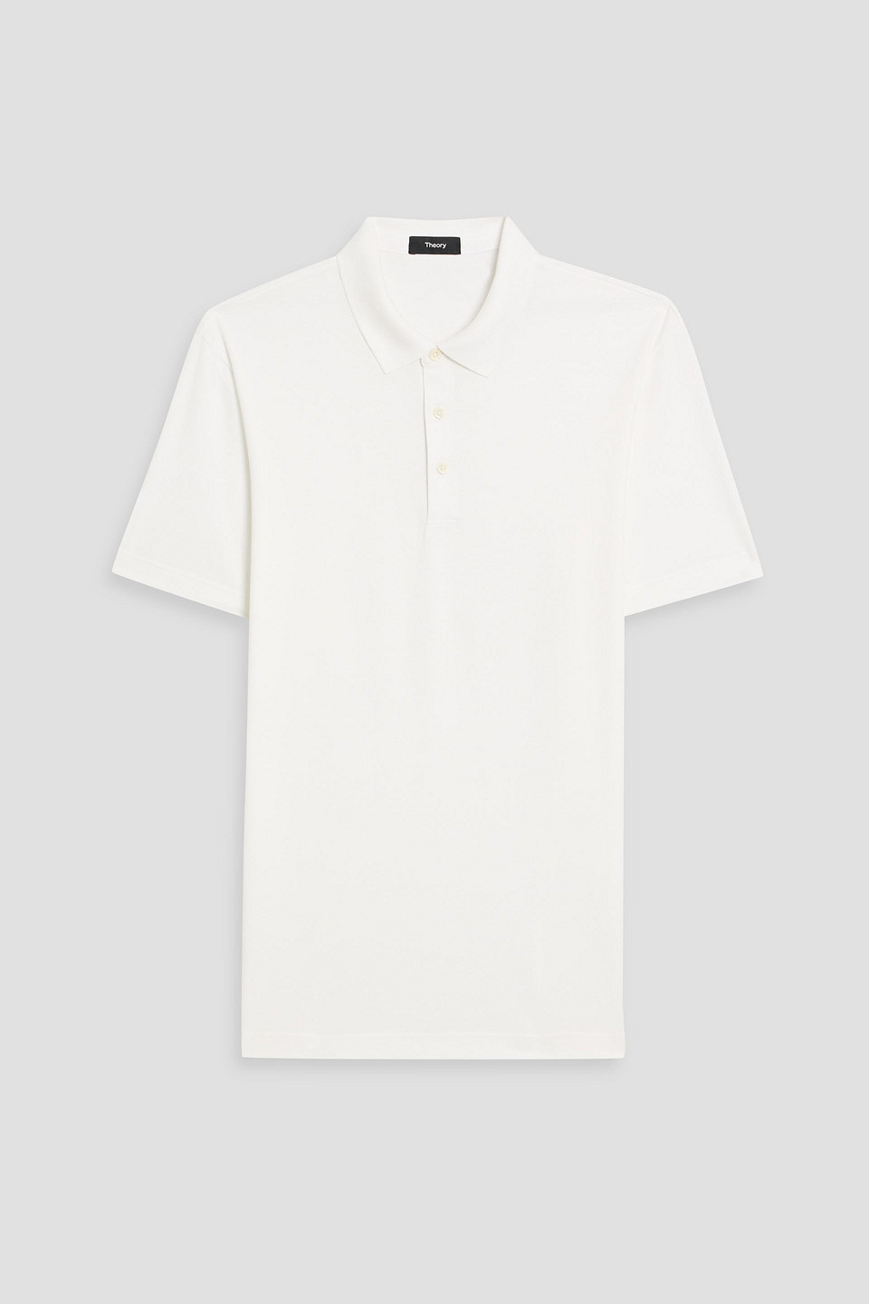 theory - cotton-blend jersey polo shirt - white - s