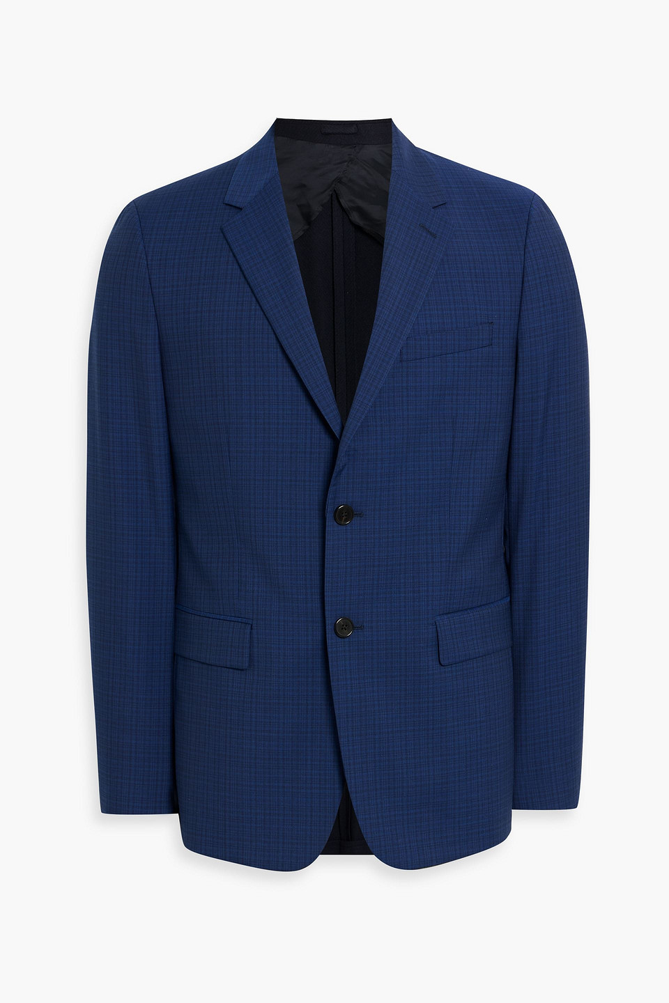 theory - chambers checked wool suit jacket - blue - us 38