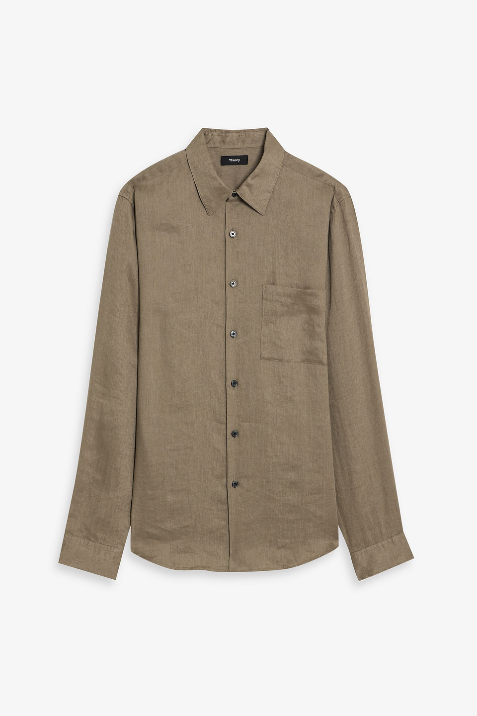 theory - irving linen shirt - neutral - s