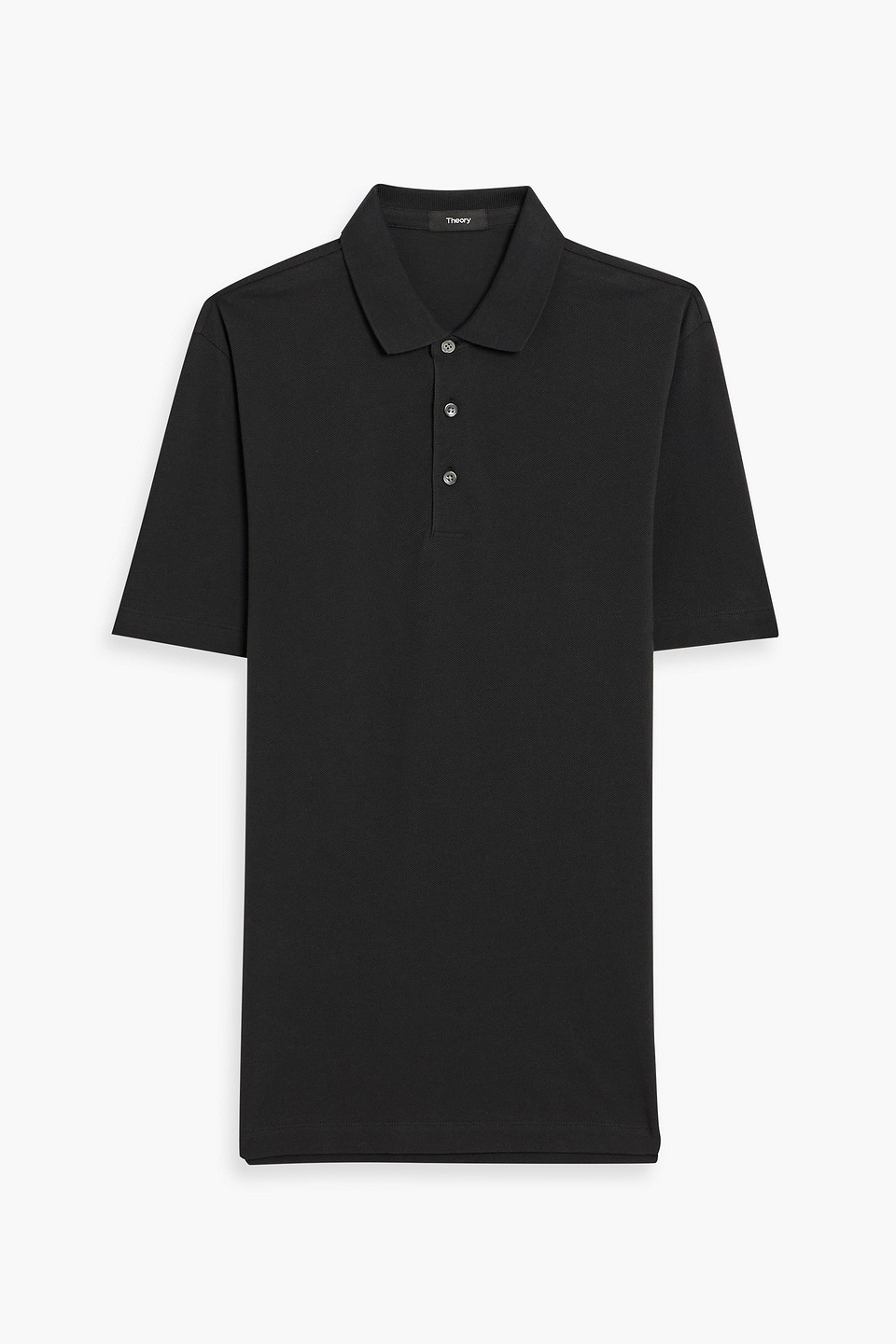 theory - cotton-piqué polo shirt - black - s