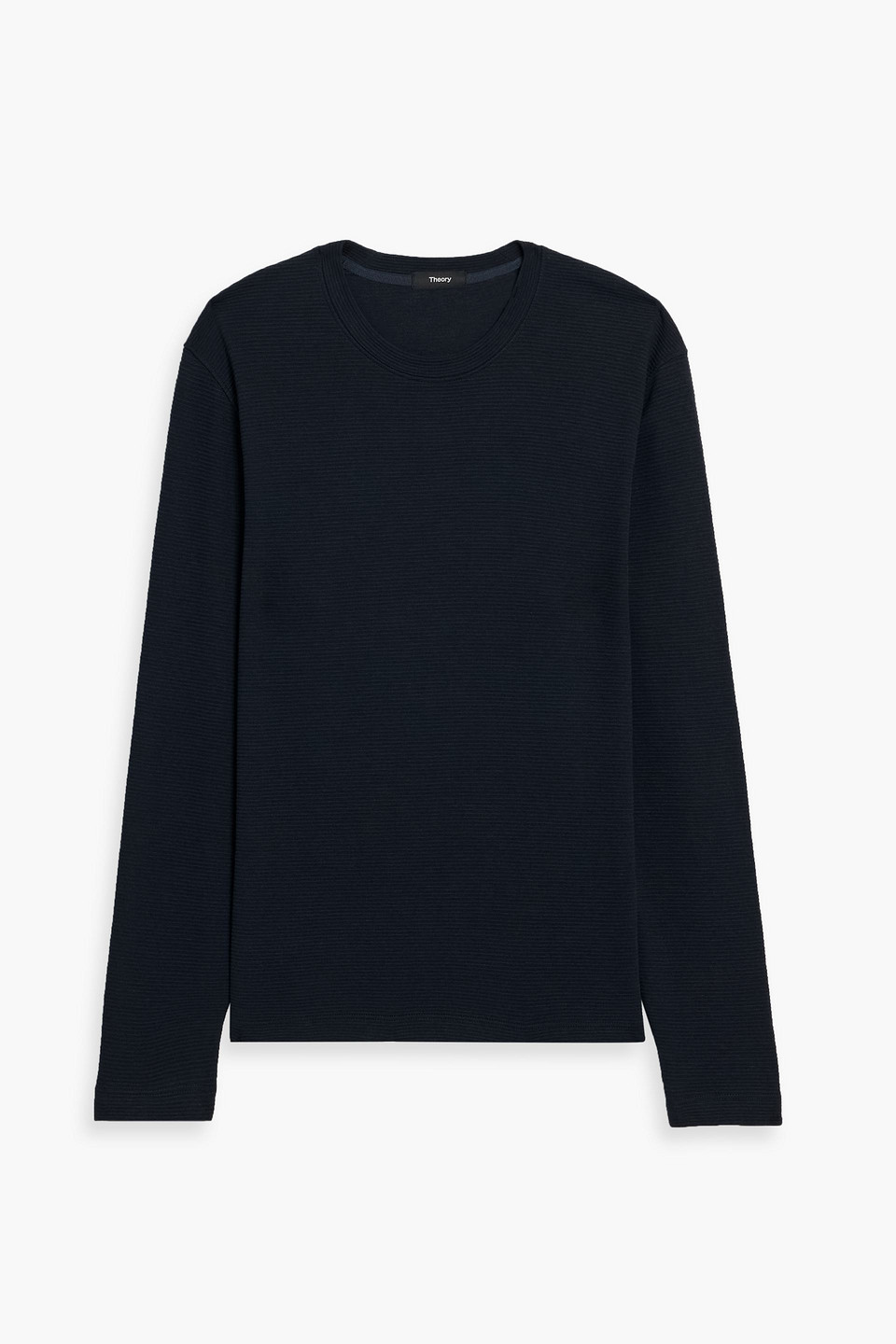 theory - delroy ribbed cotton and modal-blend t-shirt - blue - s