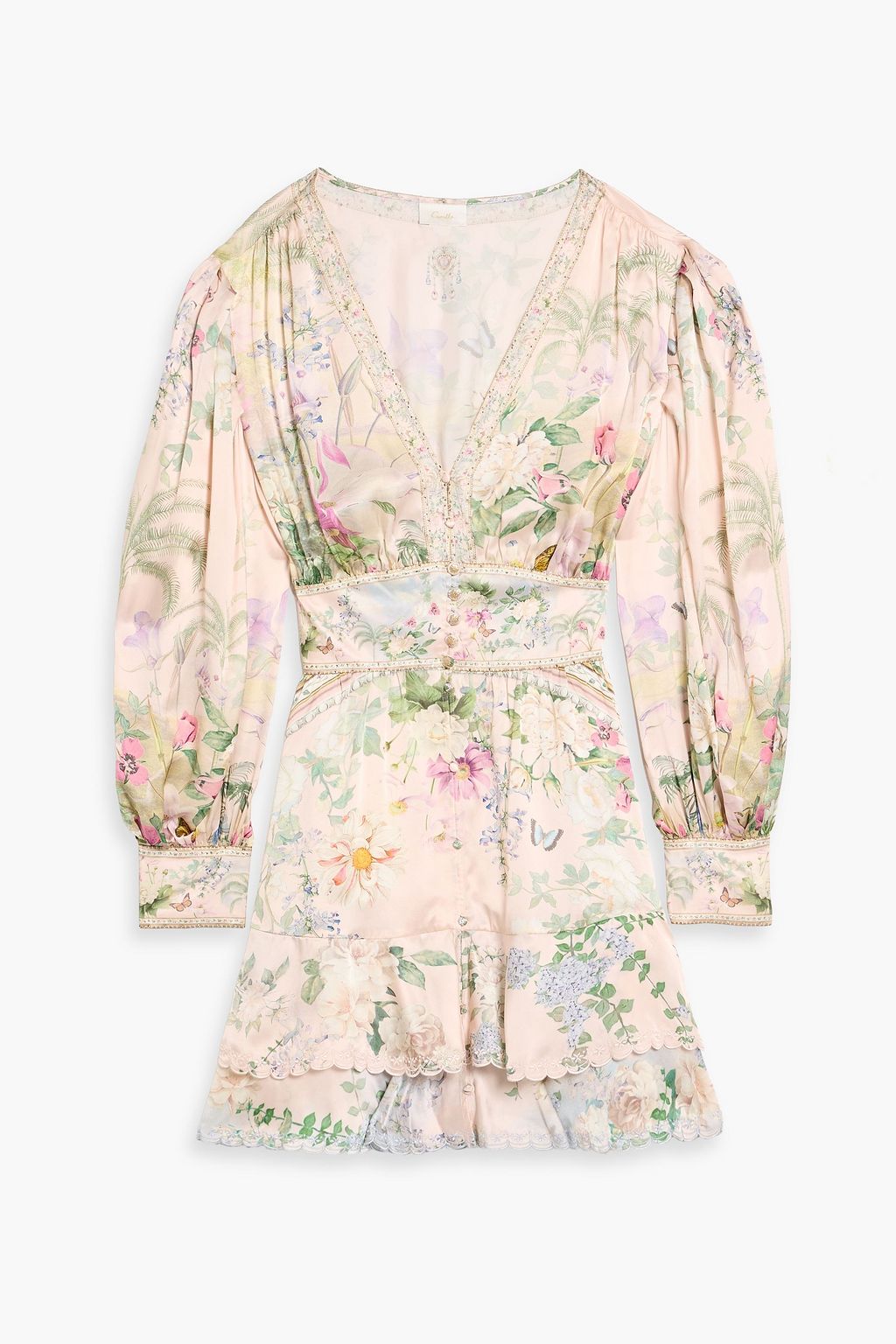 camilla silk mini dress Camilla Printed Mini Dress - Green