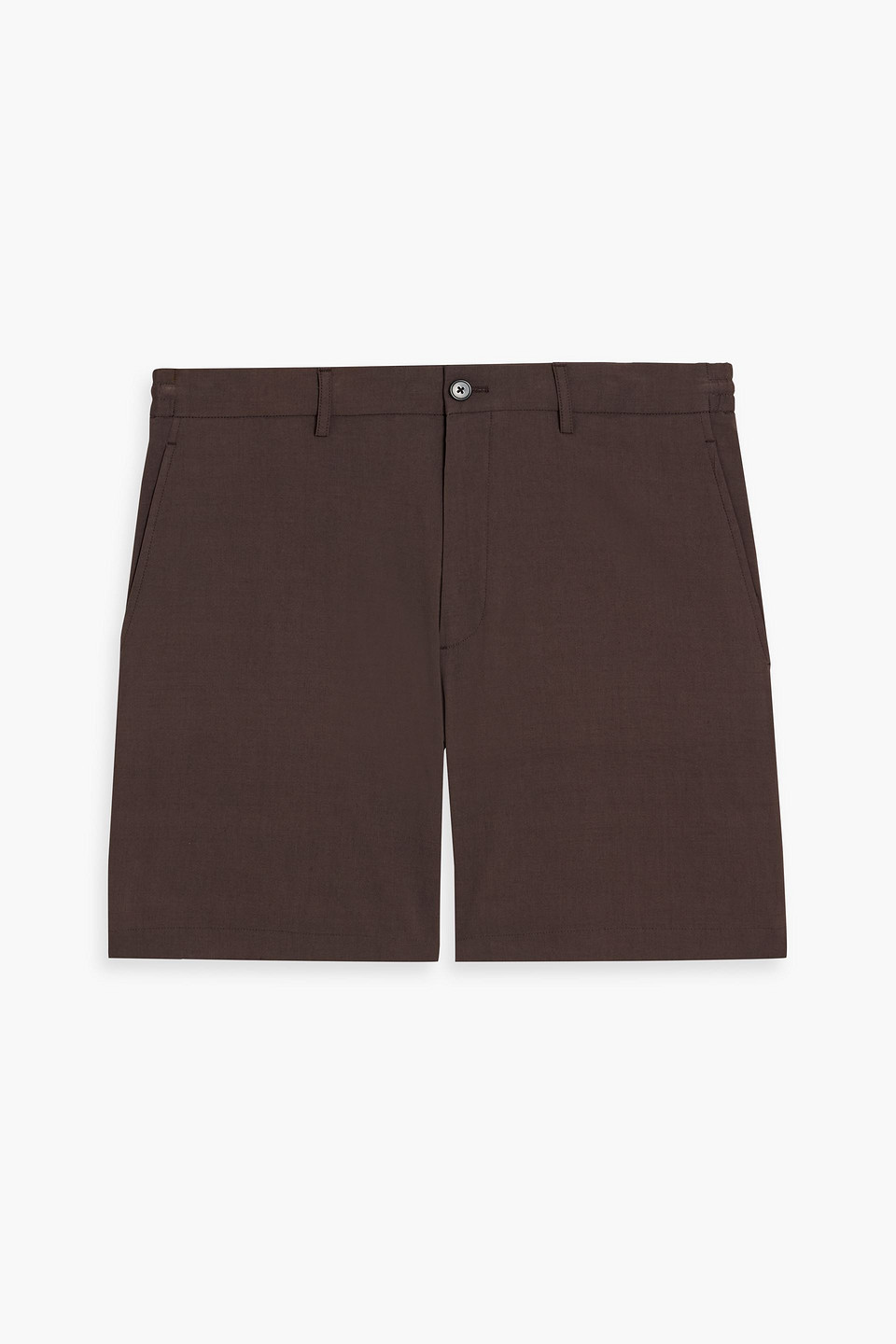 Theory Curtis Linen-blend Shorts In Brown
