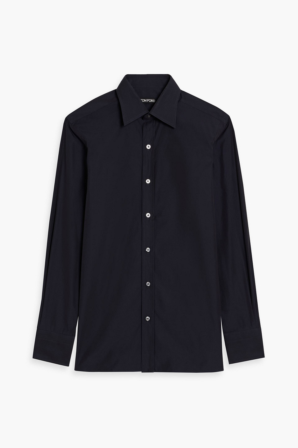 tom ford - cotton-poplin shirt - blue - eu 40
