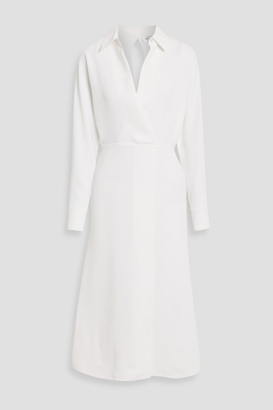 Victoria Beckham Wrap-effect Crepe Midi Dress In White