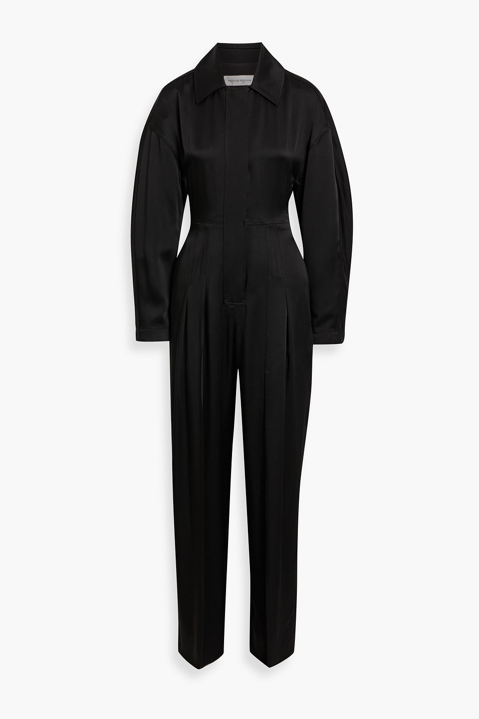 Victoria Beckham Satin-crepe Jumpsuit In Black
