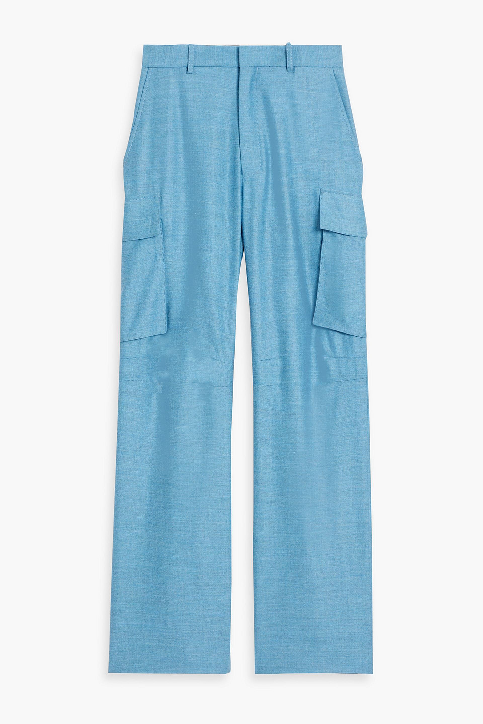Victoria Beckham Wool-twill Cargo Pants In Blue