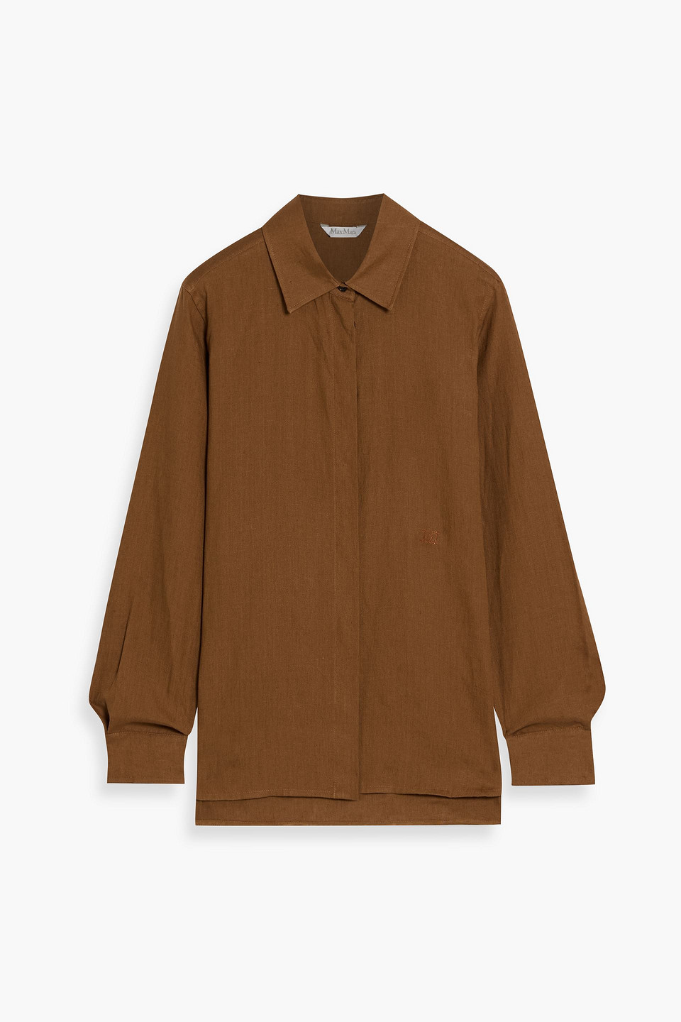 Max Mara Abisso Linen Shirt In Brown
