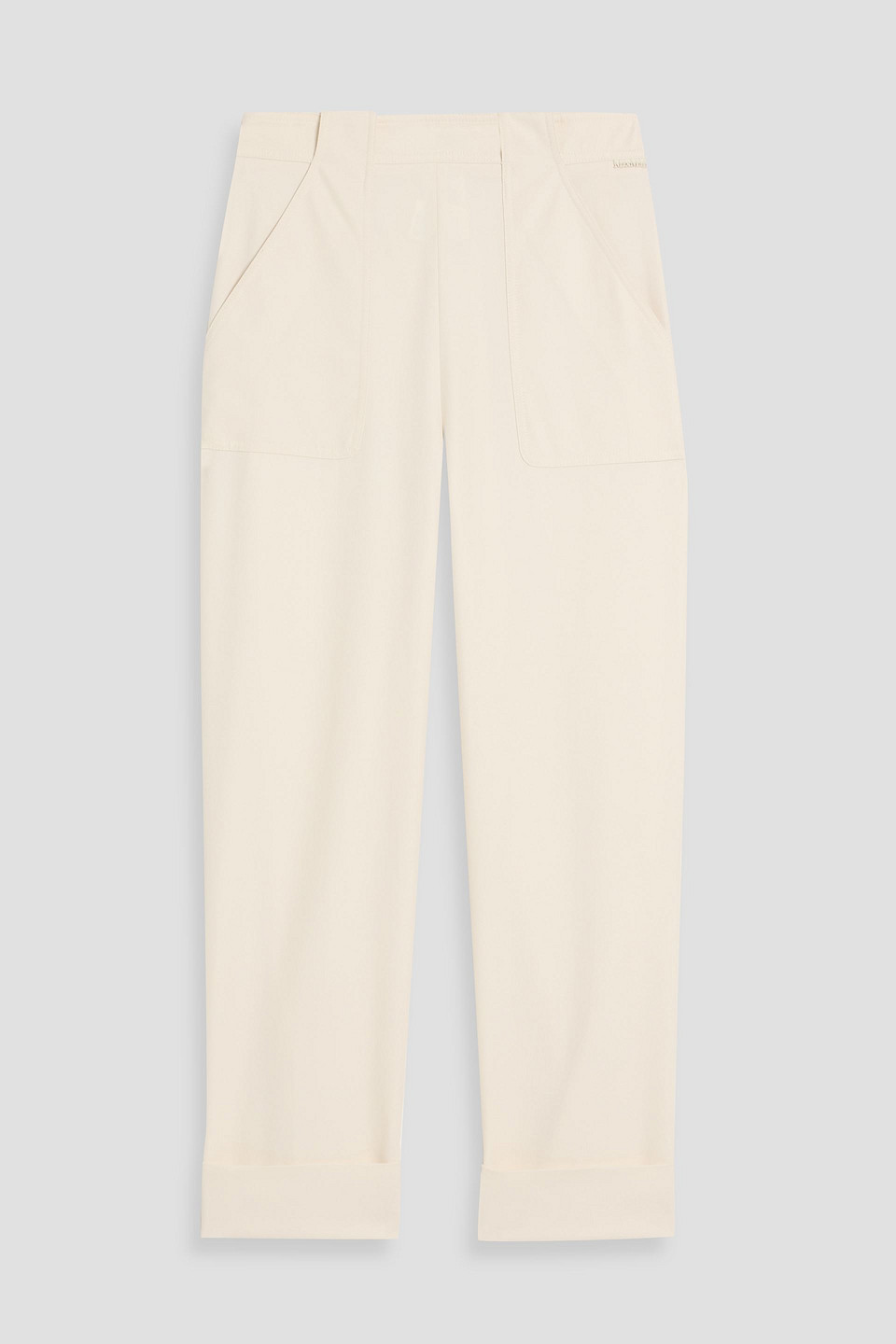Max Mara Coccole Cropped Cotton-twill Straight-leg Pants In Neutral
