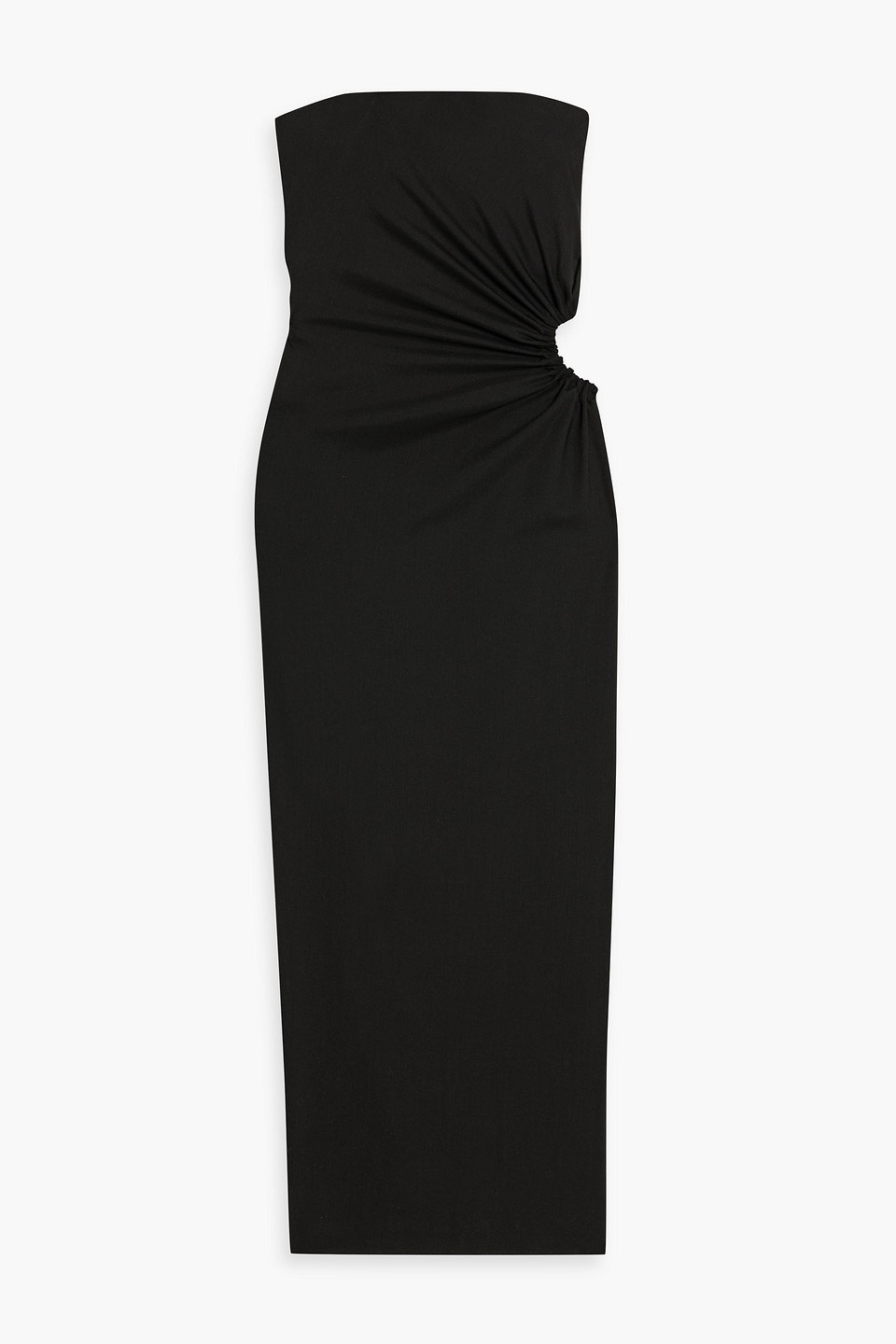 max mara - silva strapless cutout wool, mohair and silk-blend maxi dress - black - it 36