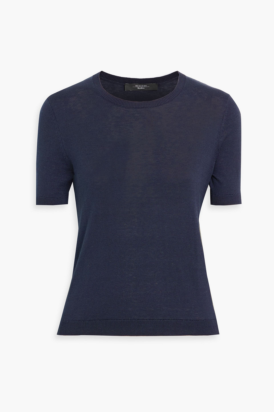 Weekend Max Mara Civet Silk And Cotton-blend Top In Blue