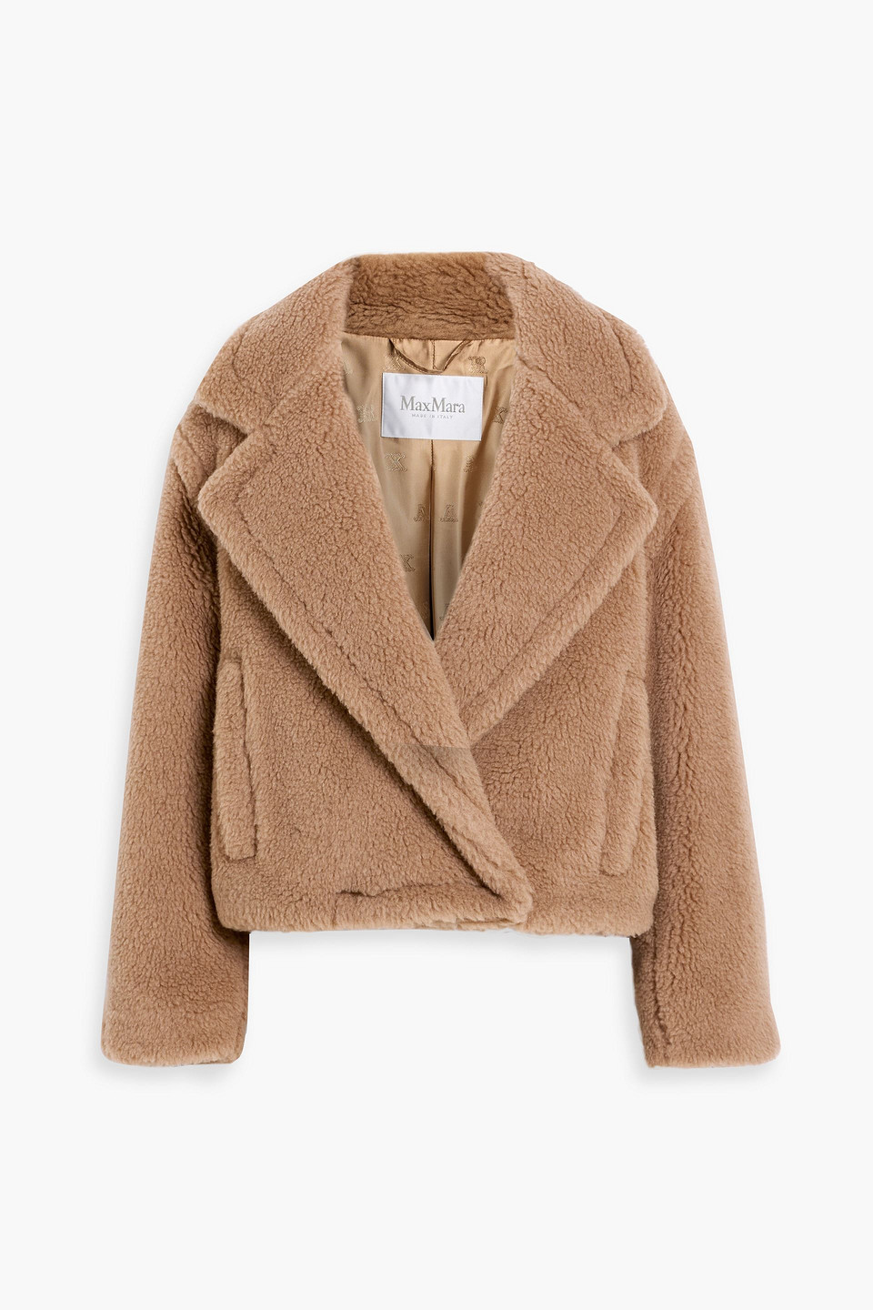 max mara - gardone camel wool and silk-blend coat - brown - it 36