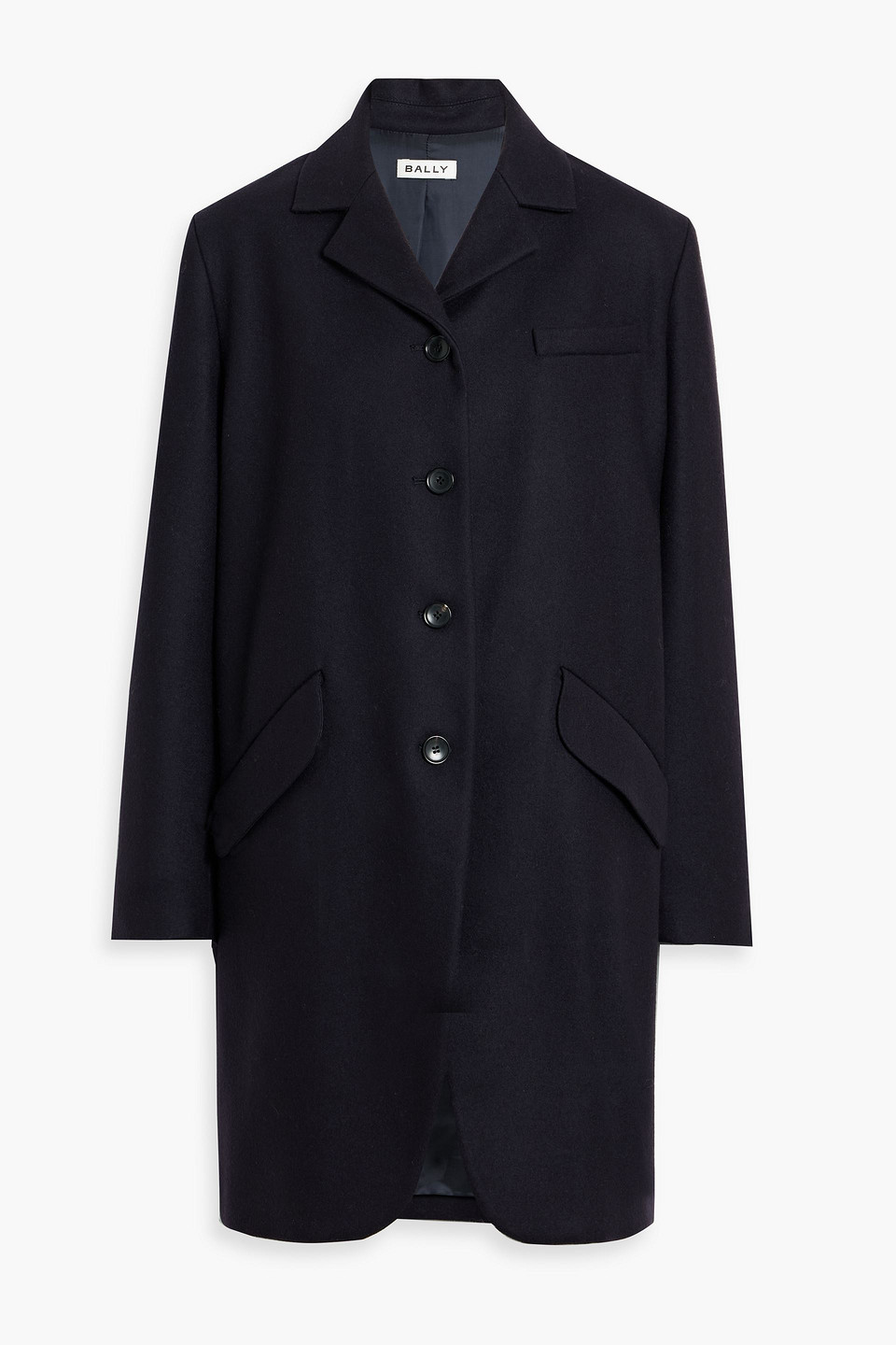 Bally Wool-blend Felt Coat In Blue