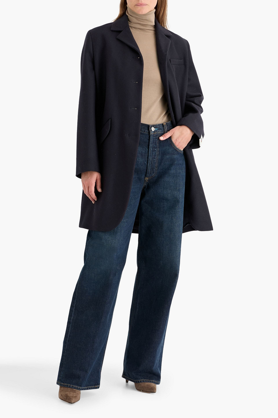 Bally Wool-blend Felt Coat In Blue