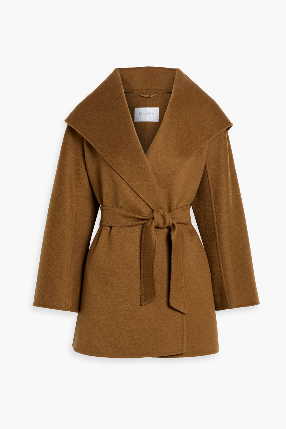 Max Mara Ocroma Cashmere-felt Hooded Coat In Brown