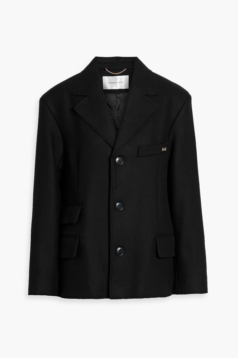 victoria beckham - wool-blend felt jacket - black - uk/au 6